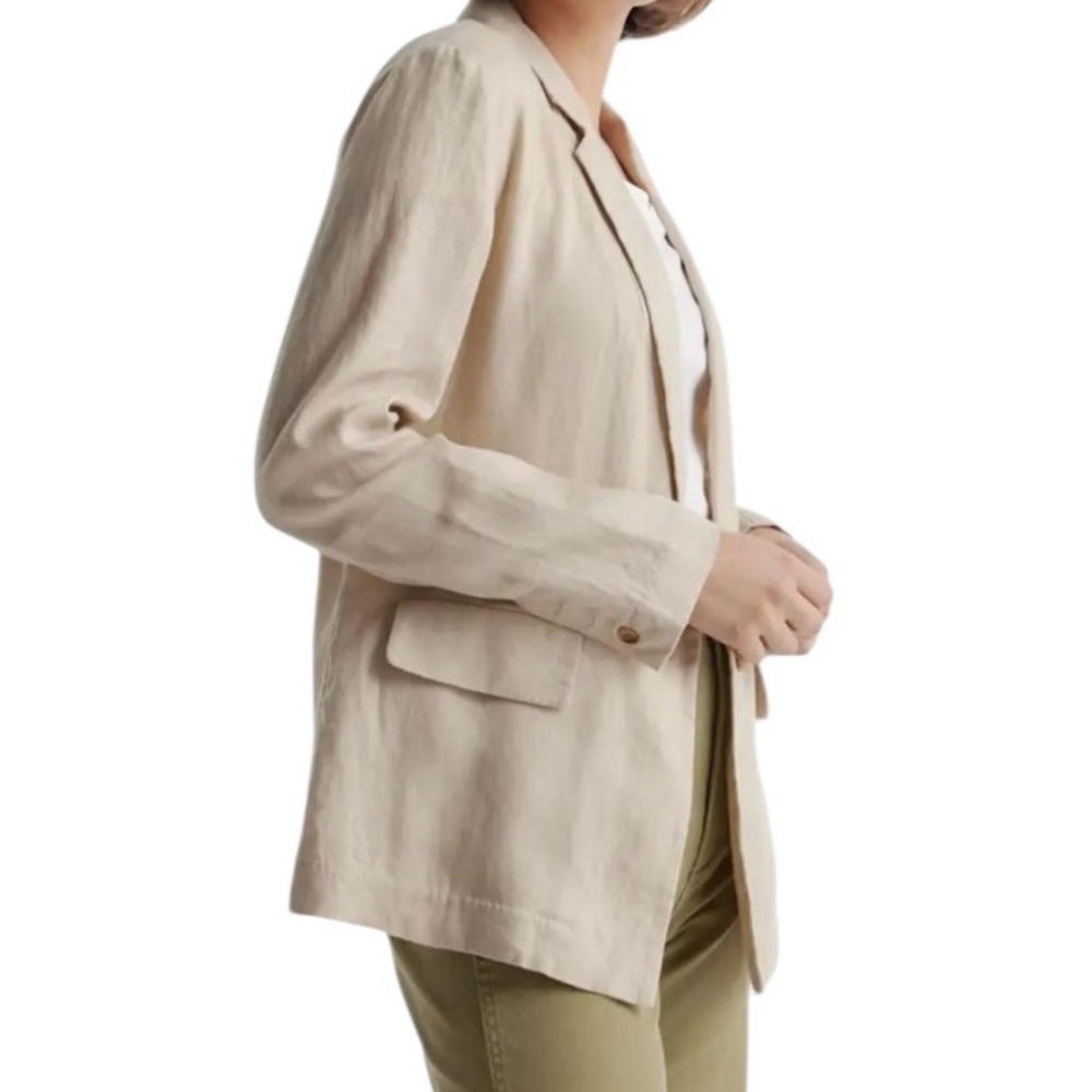 NWT. Quince Driftwood Single-Button European Linen Blazer